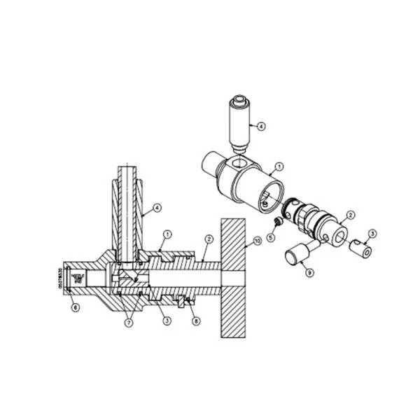 kmt waterjet cutting head spares autoline series abrasive nozzle assembly